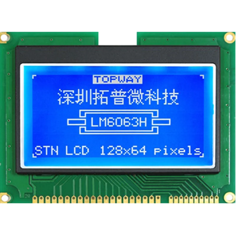 COG ׷ Ʈ LCM 8080  SPI  ̽ 12864, 128x64 LCD ÷, ST7565l Ĩ, 3.3V, 20P, 10P, 1 